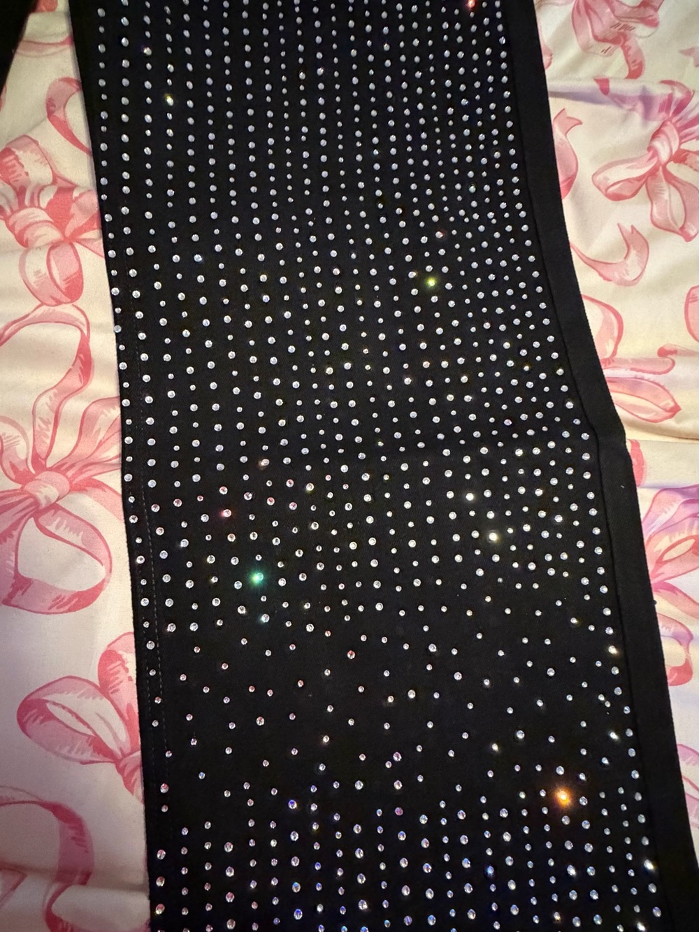 Petite Black Rhinestone Embellished Women's Jeans